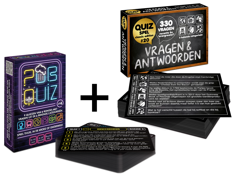 COMBI-DEAL: Pubquiz over 2025! (editie #4) + Vragen & Antwoorden #20 (2025 editie !)